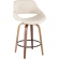 Fabrico 26" Counter Stool in Cream Fabric & Walnut Finish (Set of 2)
